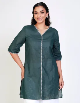 ¾ Sleeves Kurtha with Contrasting Piping