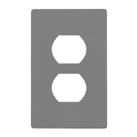 1-Gang Screwless Duplex Outlet Cover Plate Gray