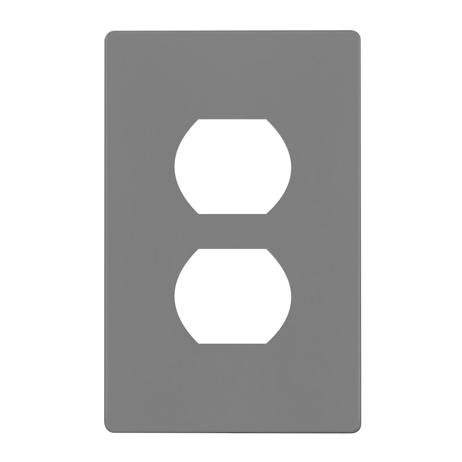 1-Gang Screwless Duplex Outlet Cover Plate Gray