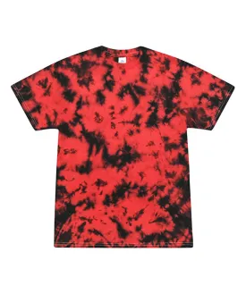 1390 - Tie-Dye Crystal Wash T-Shirt | Crystal Red/Black