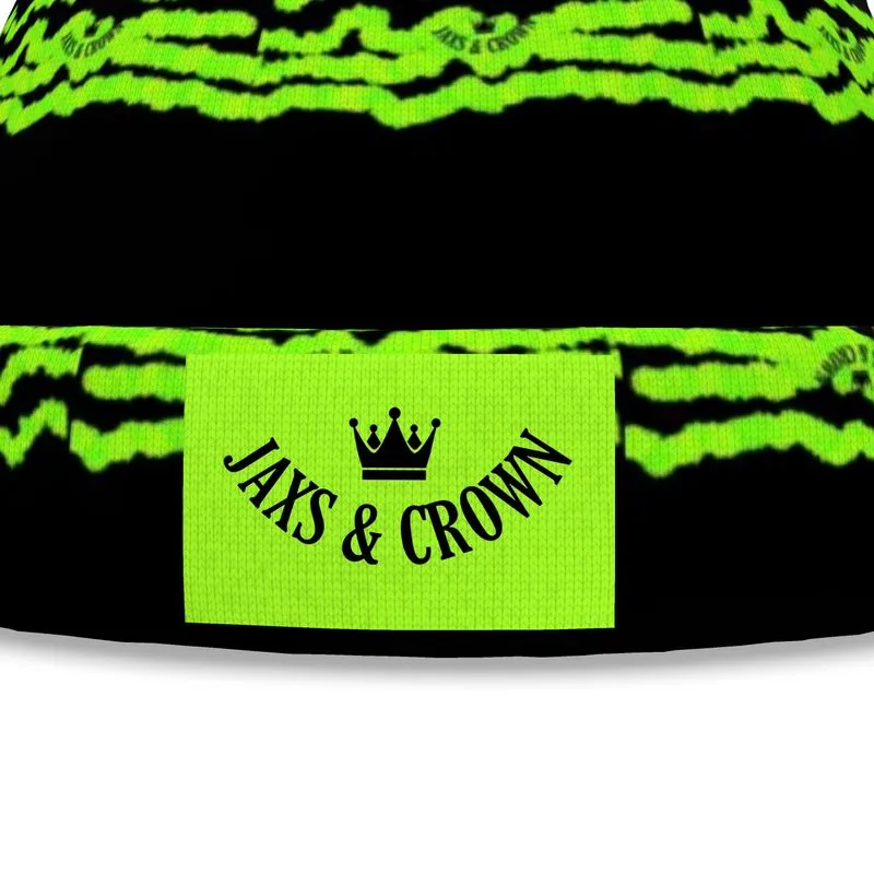 #173 Beanie JAXS N CROWN black with green