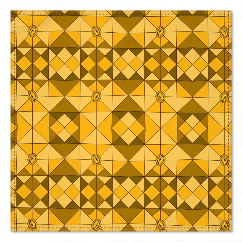 #177 JAXS N CROWN designer POCKET SQUARE gold pattern