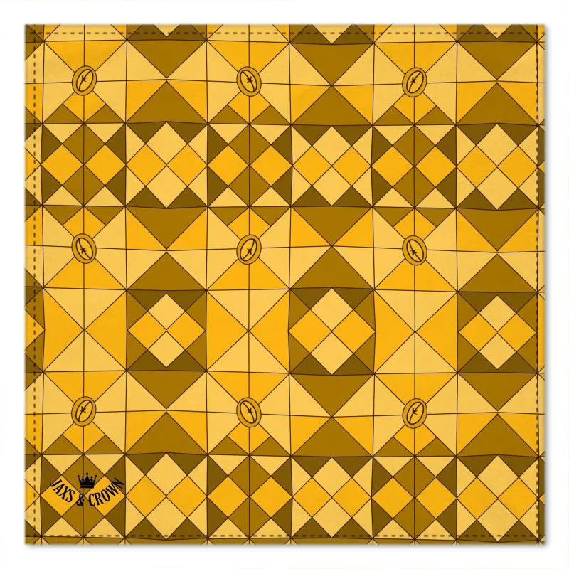 #177 JAXS N CROWN designer POCKET SQUARE gold pattern