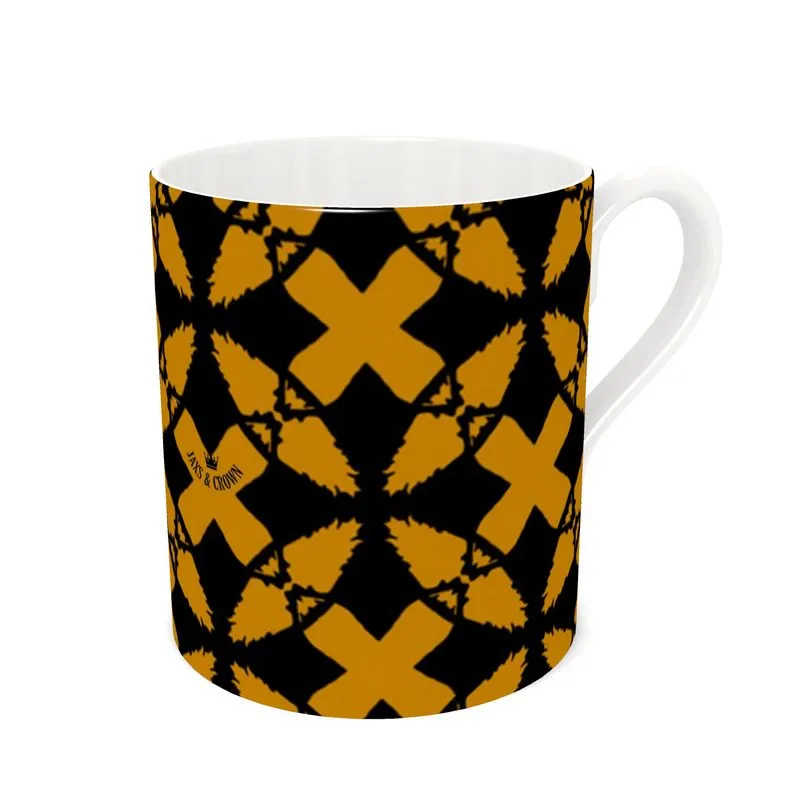 #180 JAXS N CROWN CHINA CUP gold/blk pattern