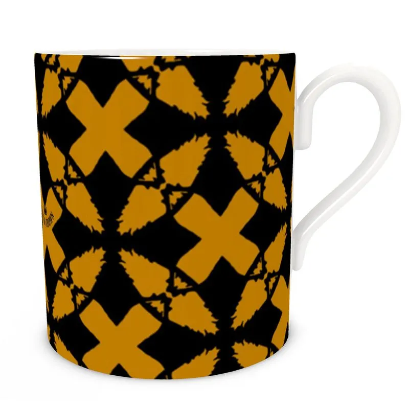 #180 JAXS N CROWN CHINA CUP gold/blk pattern