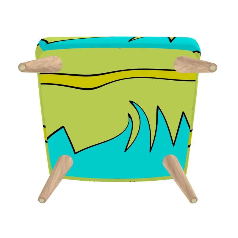 #428 cocknload modern chair lime/teal/yello print