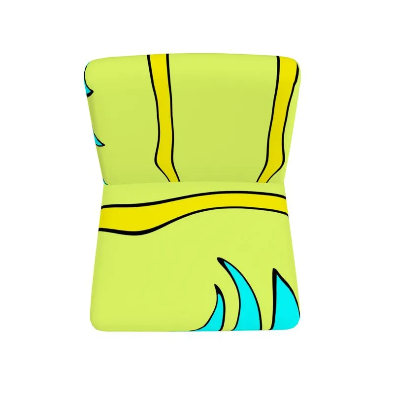 #428 cocknload modern chair lime/teal/yello print