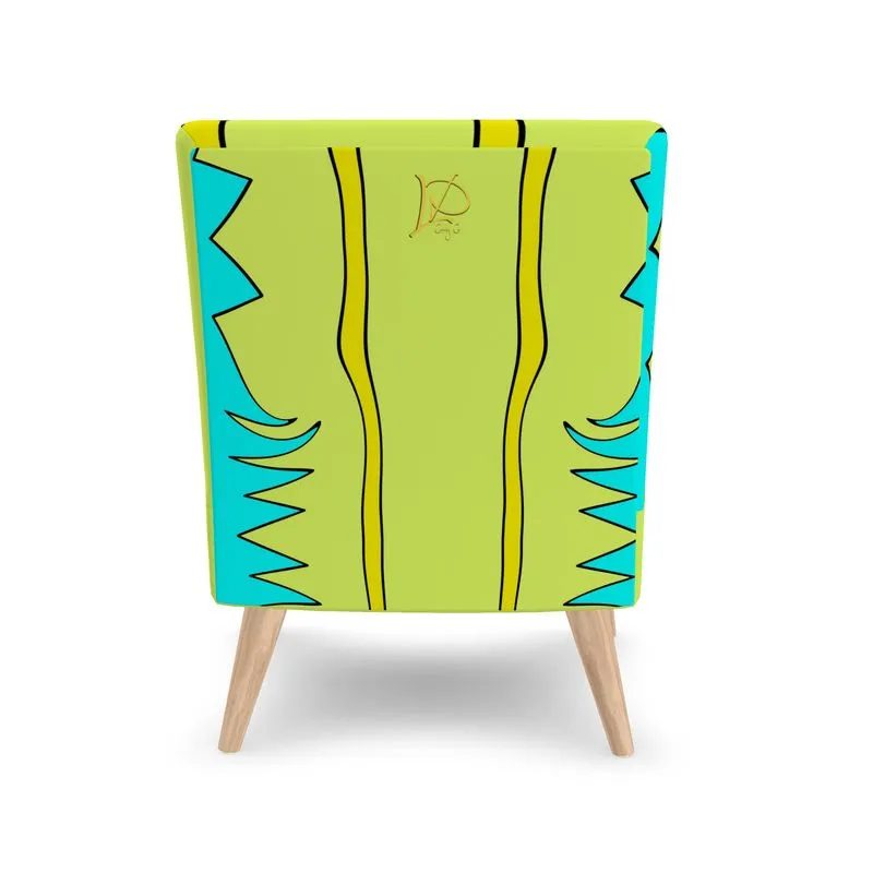 #428 cocknload modern chair lime/teal/yello print