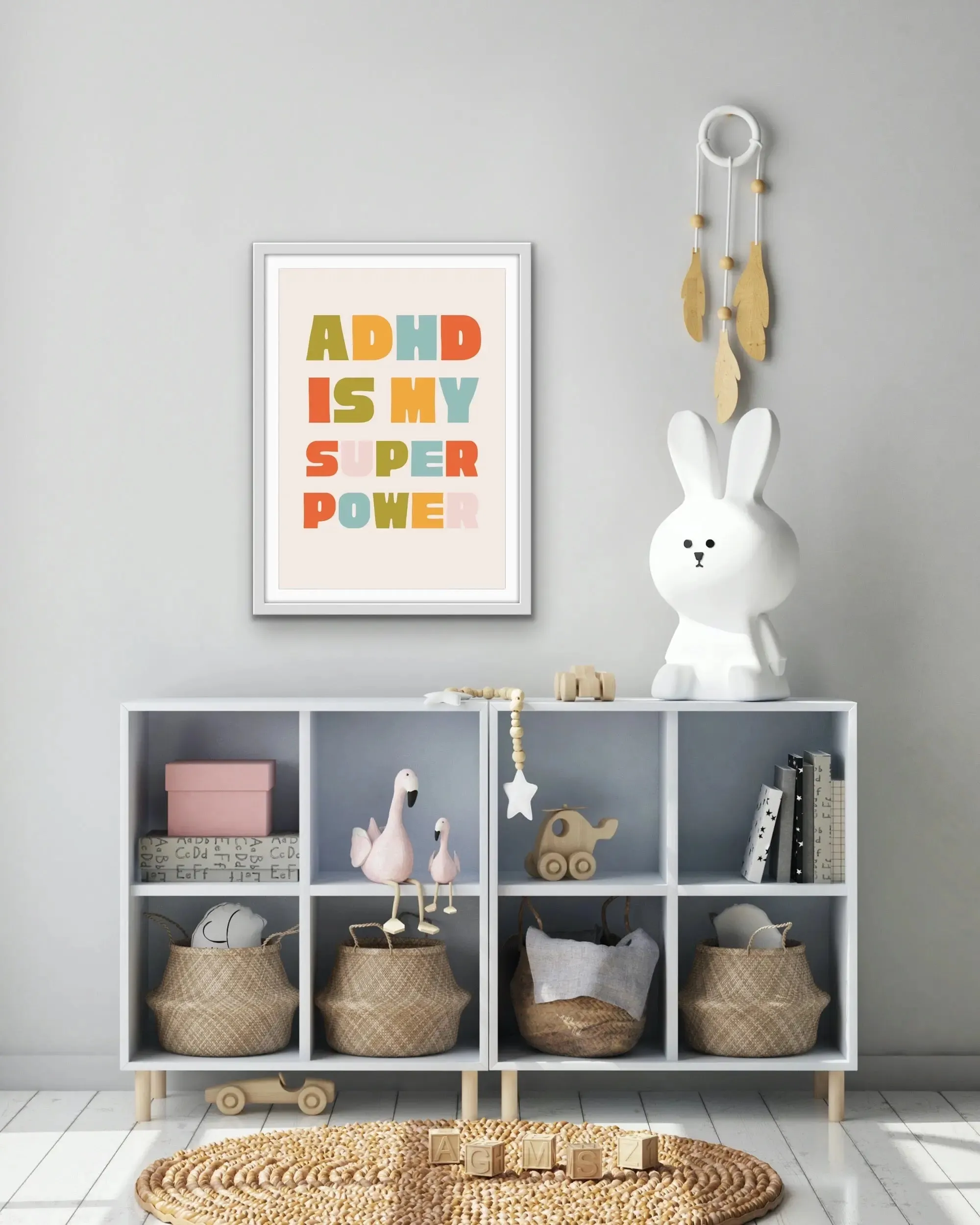 ADHD Is My Superpower - Stretched Canvas Print or Framed Fine Art Print - Artwork