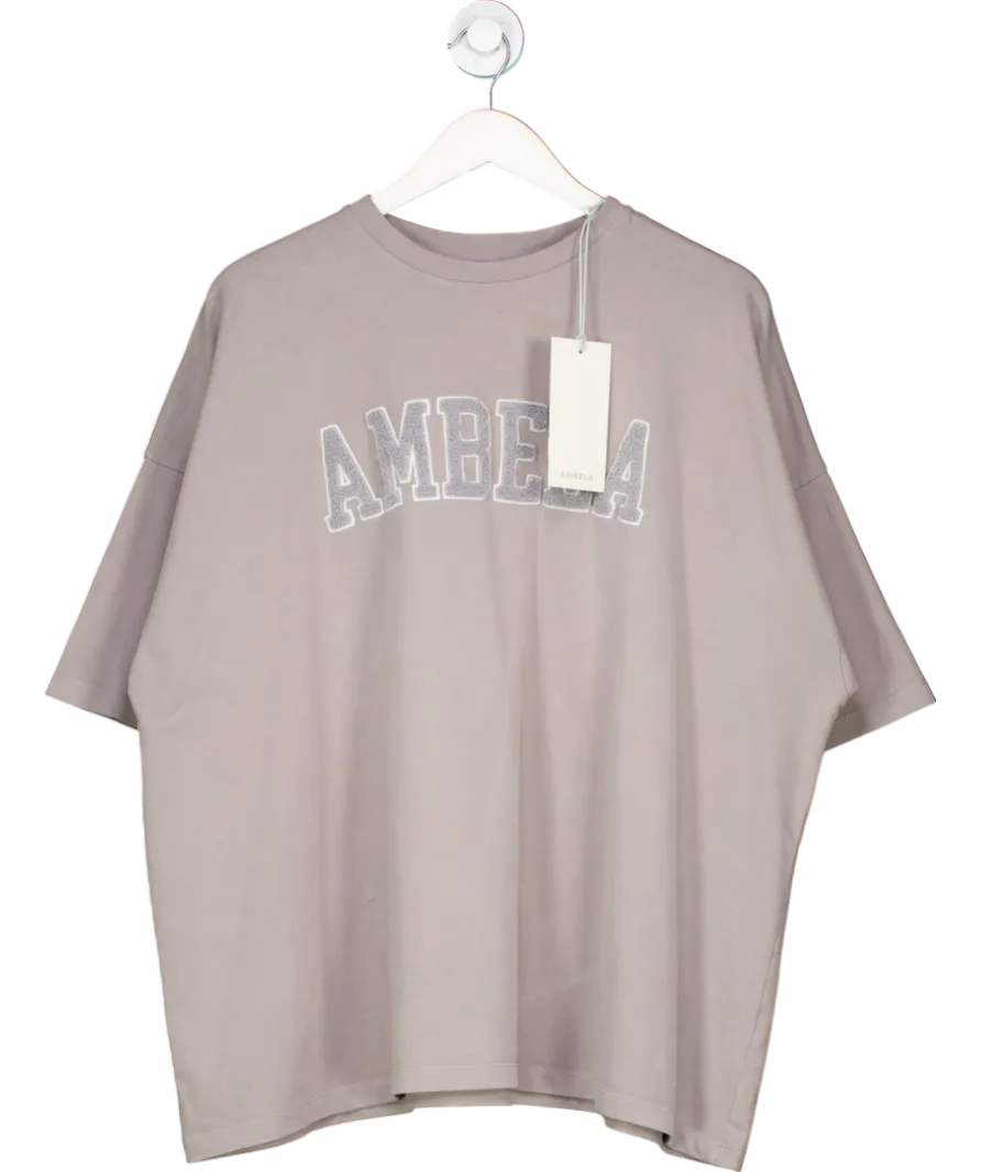 Ambela Grey Oversized Soft Cotton T-shirt UK XL