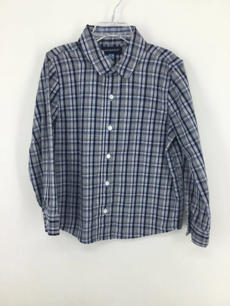 Andy & Evan Child Size 6 Navy Plaid Shirt - boys