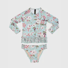 Aqua Blu Jr Long Sleeve Rash Vest Set AG2129PR - Primrose Multi