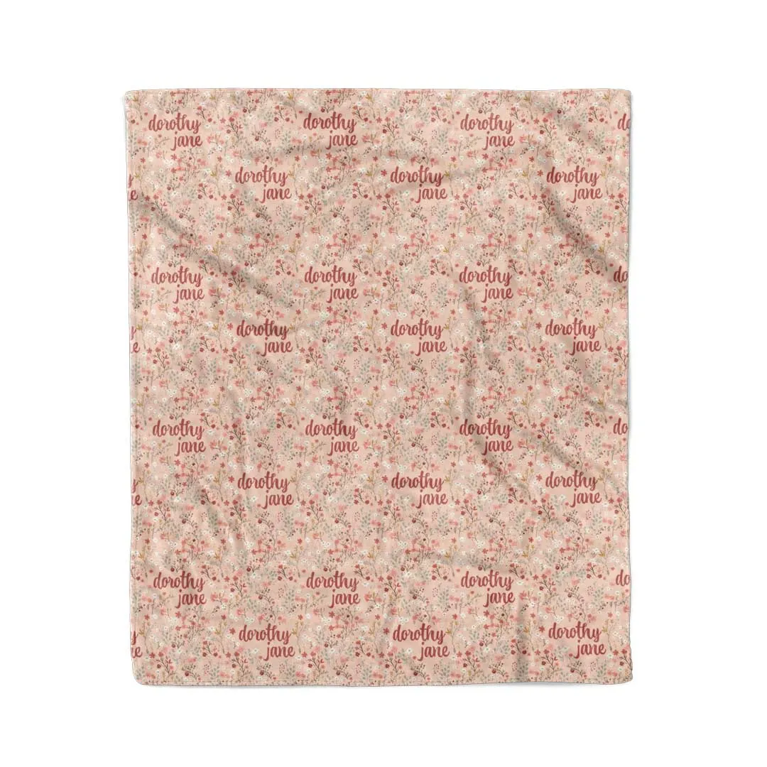 Autumn Blooms Personalized Kids Blanket