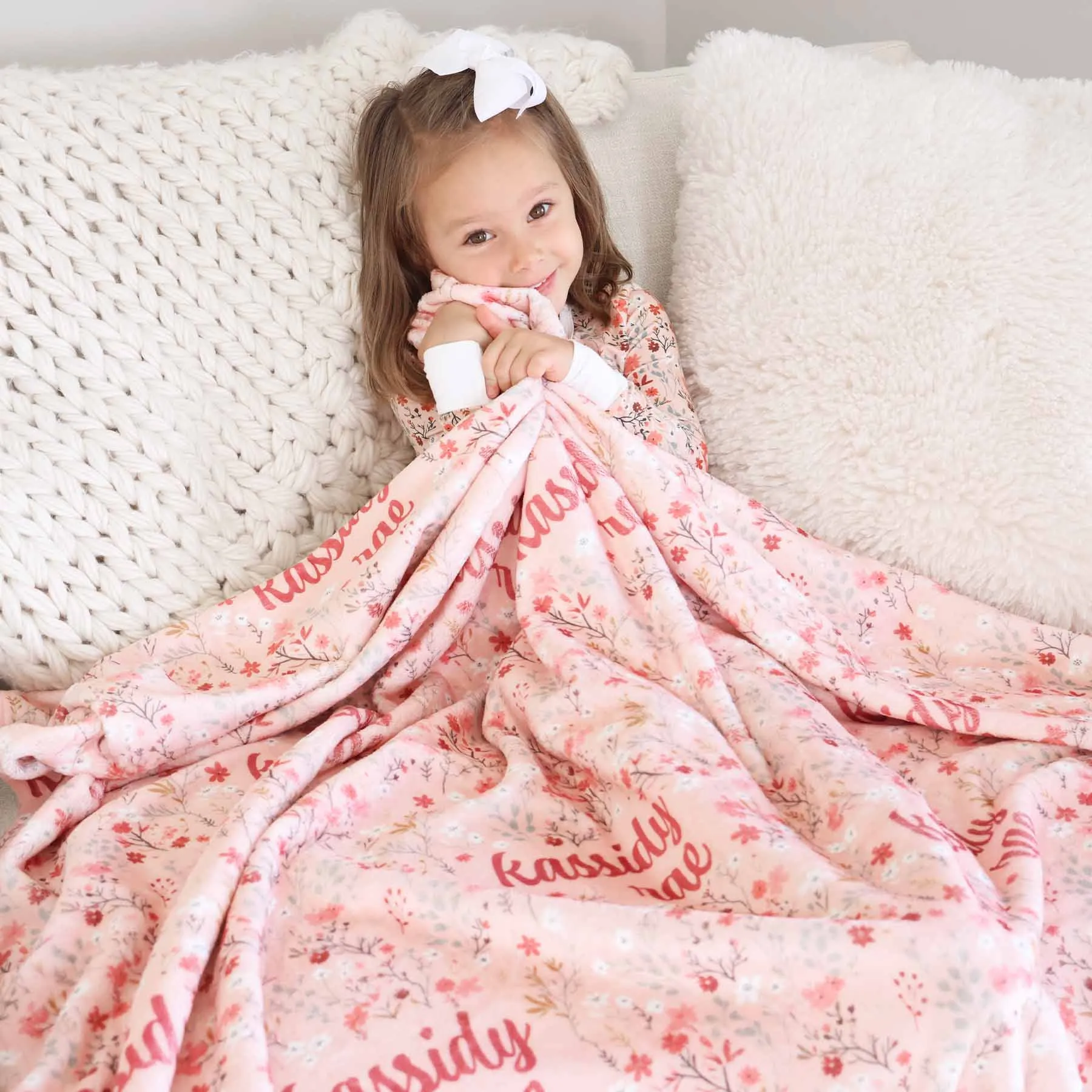 Autumn Blooms Personalized Kids Blanket