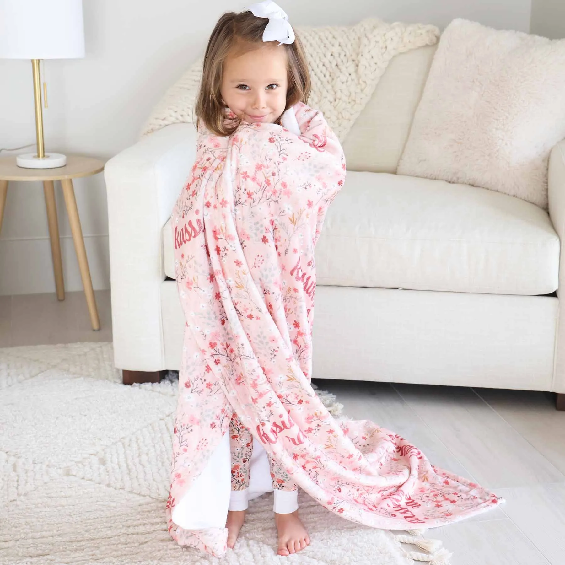 Autumn Blooms Personalized Kids Blanket
