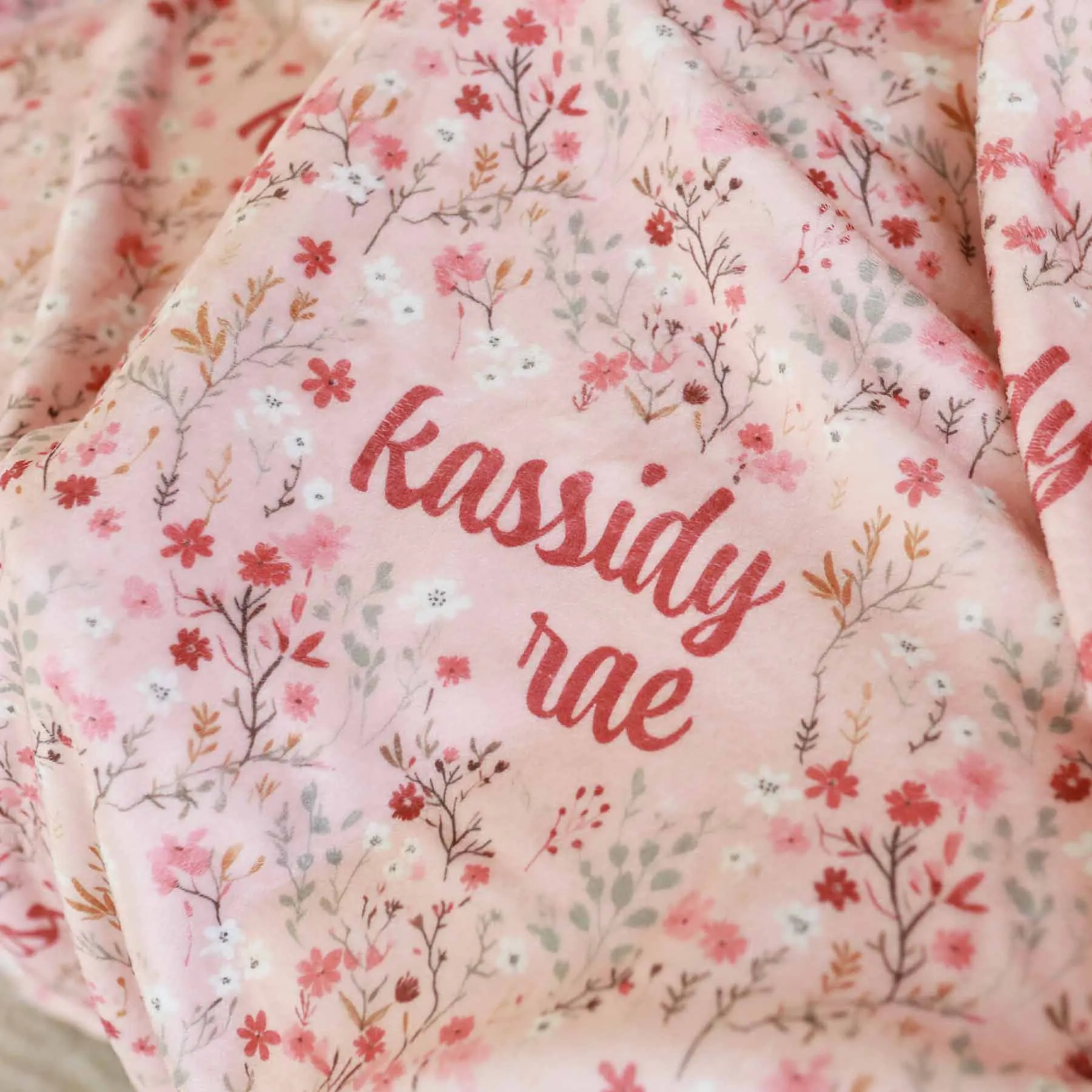 Autumn Blooms Personalized Kids Blanket