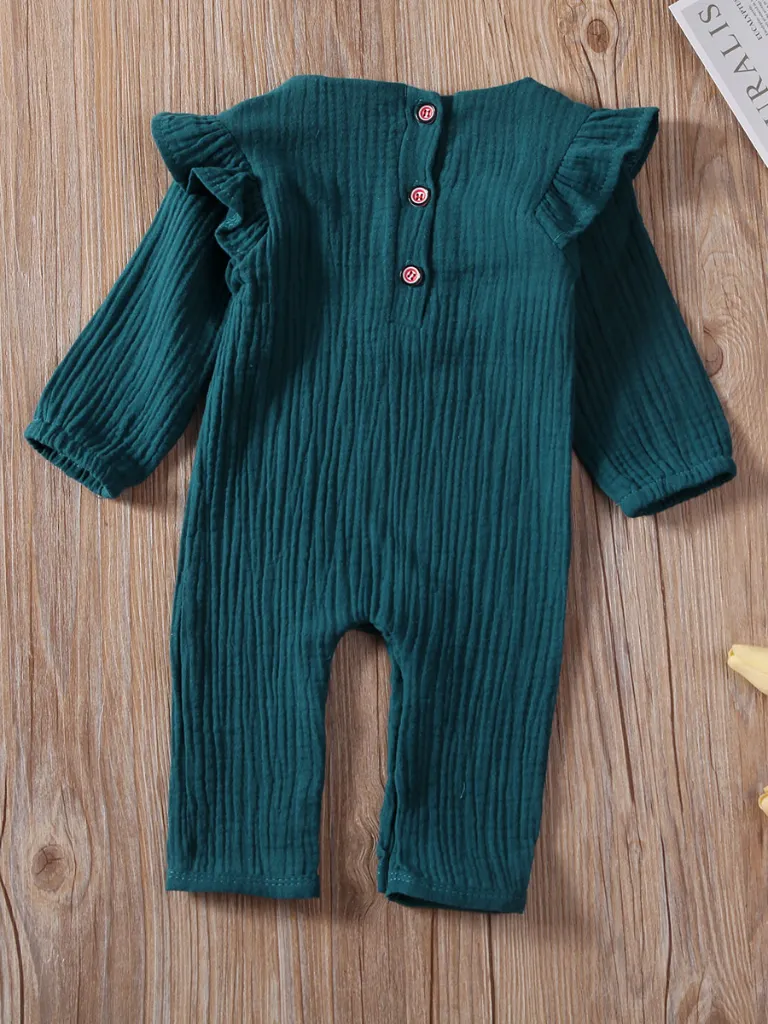 Baby Flouncy Flower Embroidered Romper Onesie