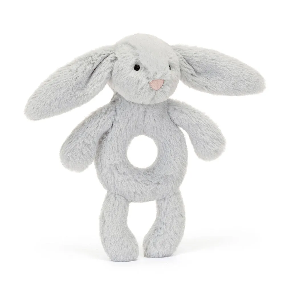 Bashful Silver Bunny Jellycat Rattle