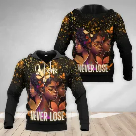 Beauty And Power Black Queens Never Lose Hoodie & Zip Hoodie