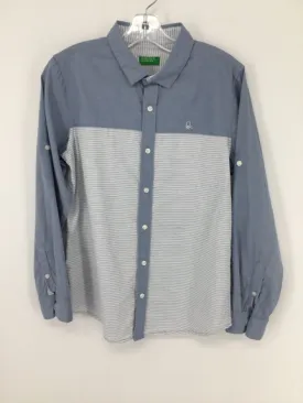 Benetton Child Size 10 Blue Stripe Shirt - boys