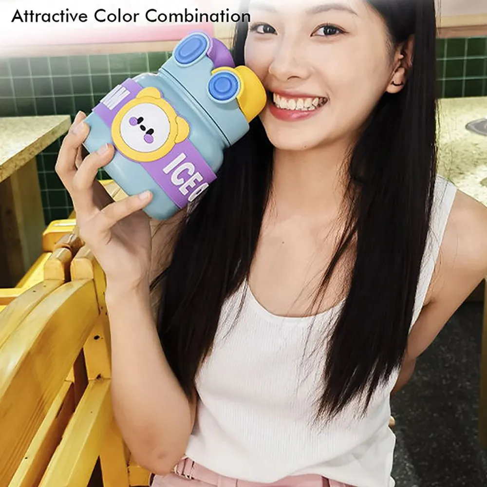 Blue 2 way Lid Style Icecream Theme Kids Water Bottle, 850ml