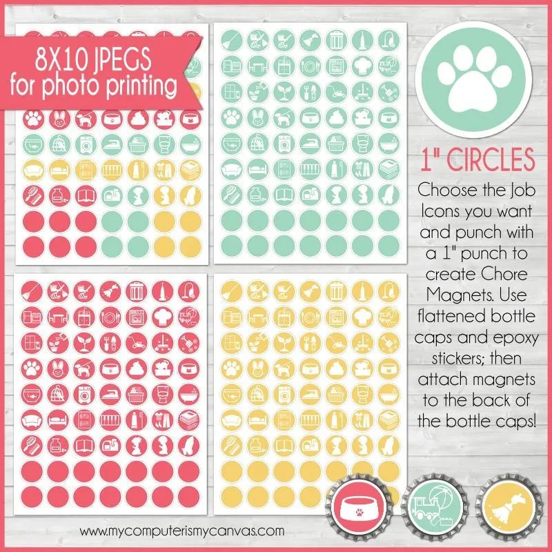 Bottle Cap Job Chart {Unicorn} PRINTABLE