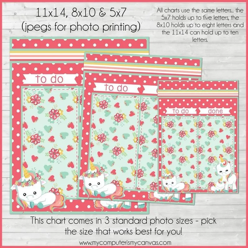 Bottle Cap Job Chart {Unicorn} PRINTABLE