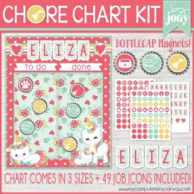 Bottle Cap Job Chart {Unicorn} PRINTABLE