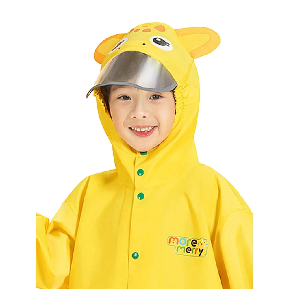 Bright Yellow Giraffe Print Raincoat for Kids and Toddlers