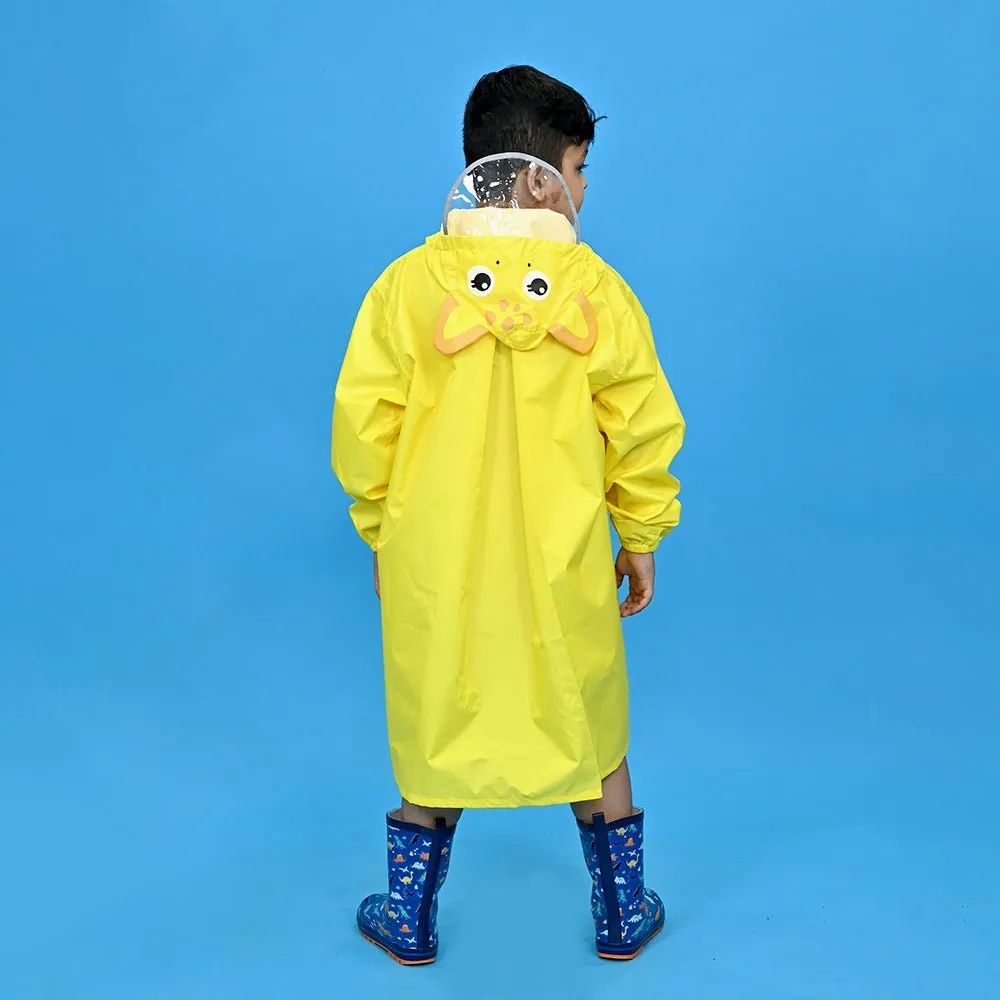 Bright Yellow Giraffe Print Raincoat for Kids and Toddlers
