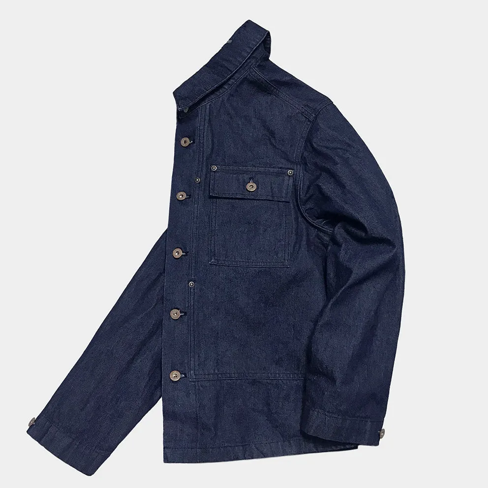BZEN M.3155 RP-44 REGULAR FIT 4 POCKET INDIGO DENIM JACKET-12oz-E0 INDIGO