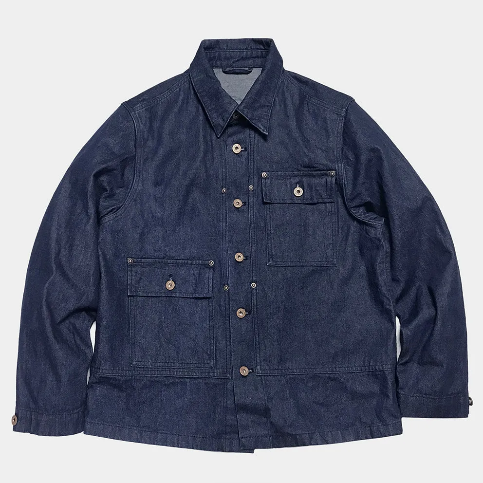 BZEN M.3155 RP-44 REGULAR FIT 4 POCKET INDIGO DENIM JACKET-12oz-E0 INDIGO