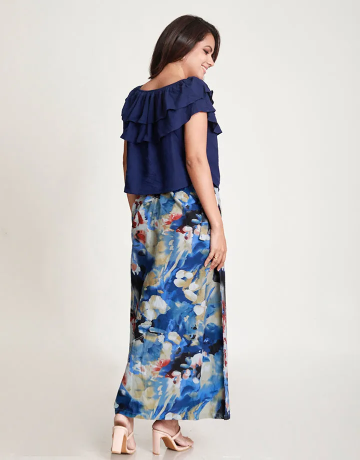 Cape Collared Top with Off the Shoulder