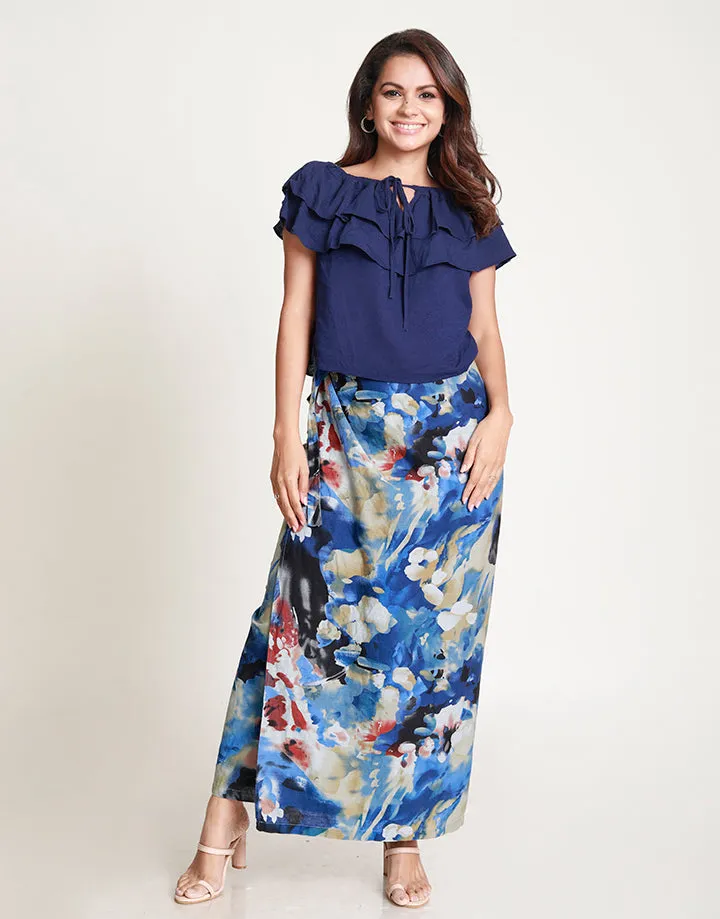 Cape Collared Top with Off the Shoulder