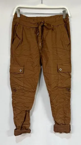 Cargo Crinkle Jogger - Tobacco
