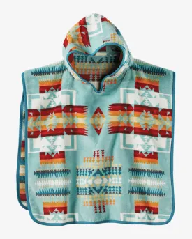 Child Jacquard Hooded Towel<br>Aqua