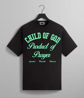 CHILD OF GOD PRODUCT OF PRAYER TEE (BLACK/MINT)