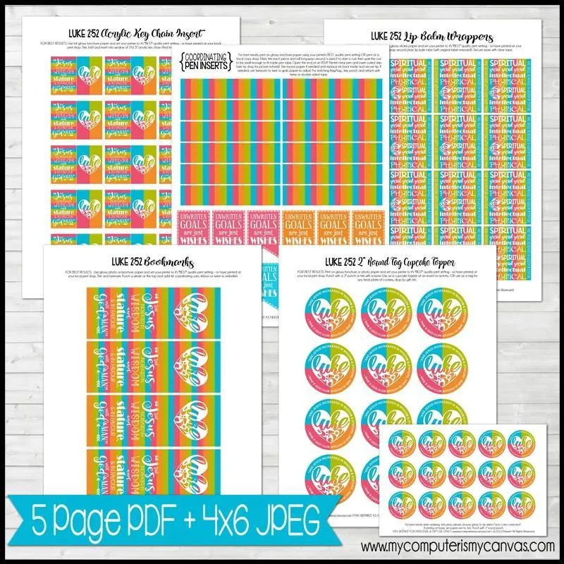 Children & Youth {LUKE 2:52} Handout Bundle PRINTABLE