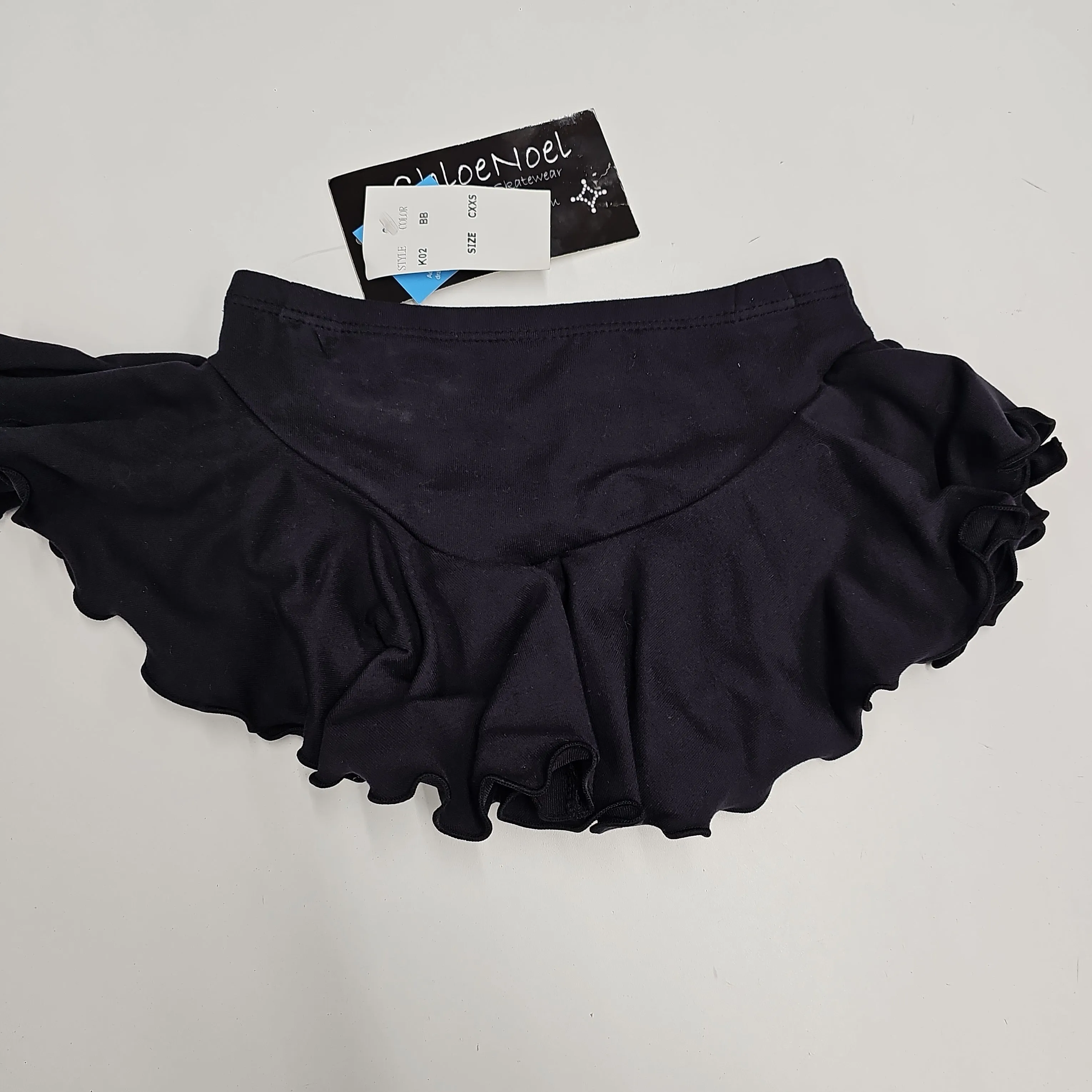 Chloe Noel K02 Black Girls Size XXS New Figure Skating Skirt