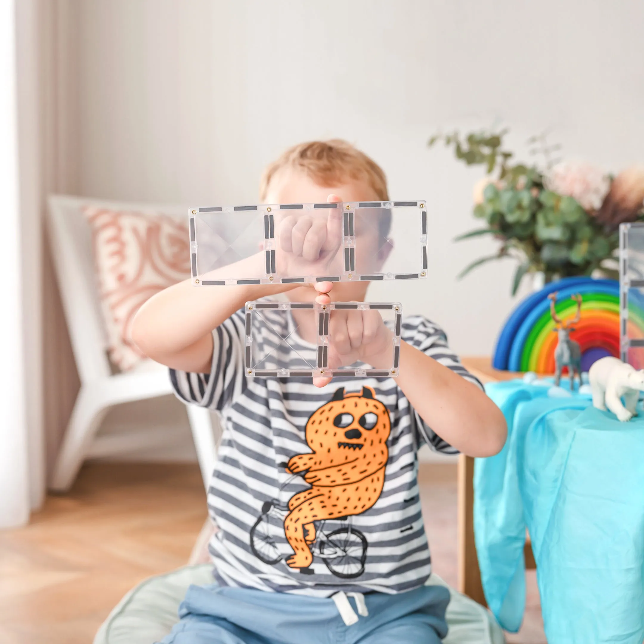 Connetix Tiles - 12 Piece Rectangle Set | Clear