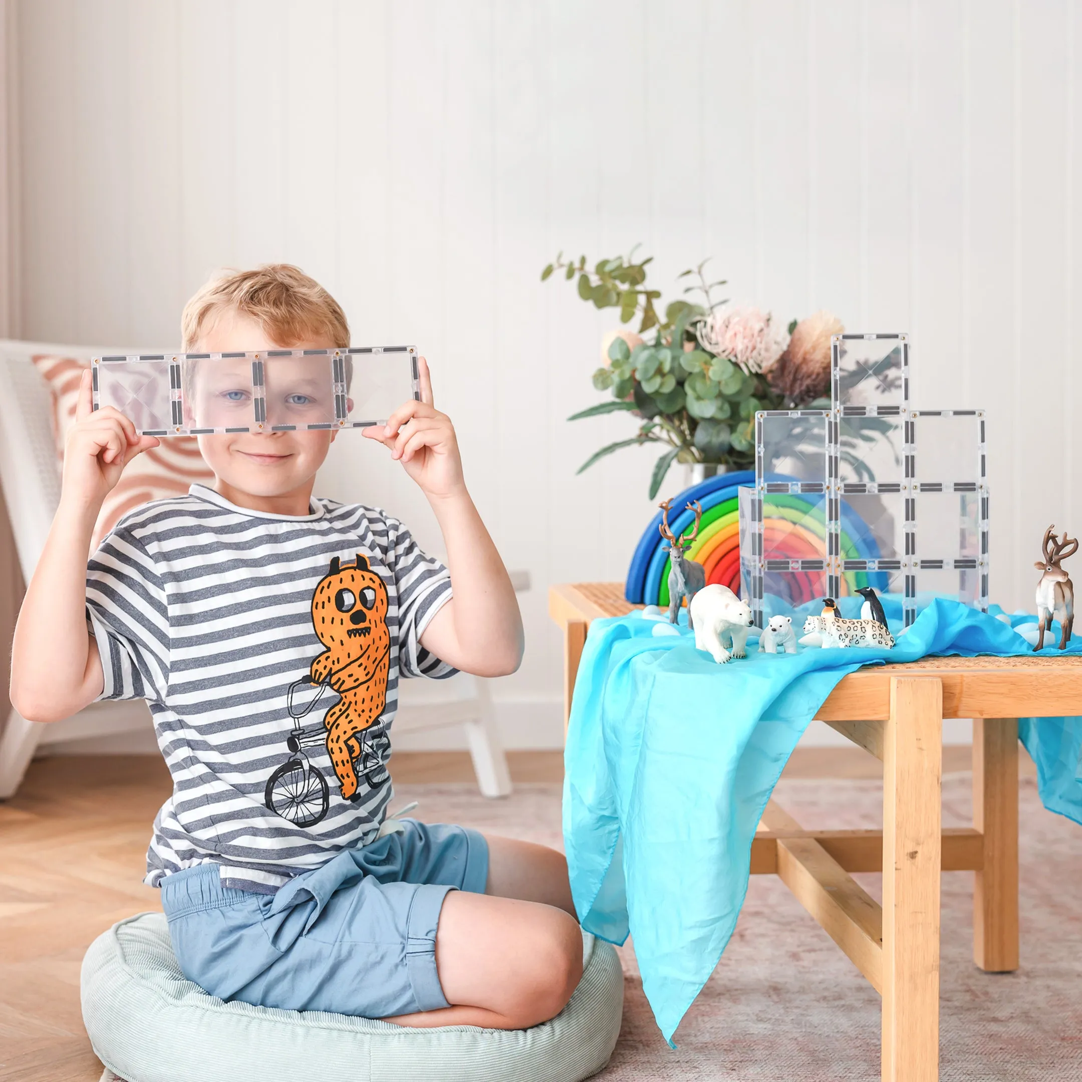 Connetix Tiles - 12 Piece Rectangle Set | Clear
