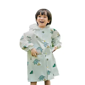 Cream Self Print Woodland Elle Raincoat for Kids