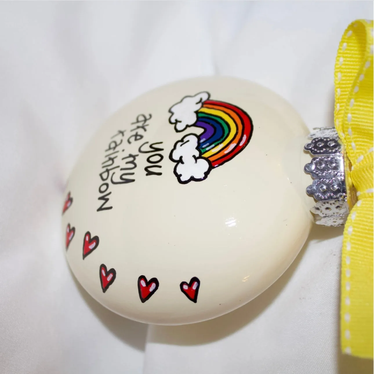 Custom Handmade Ornament: "You Are My Rainbow" (Can Be Personalized)
