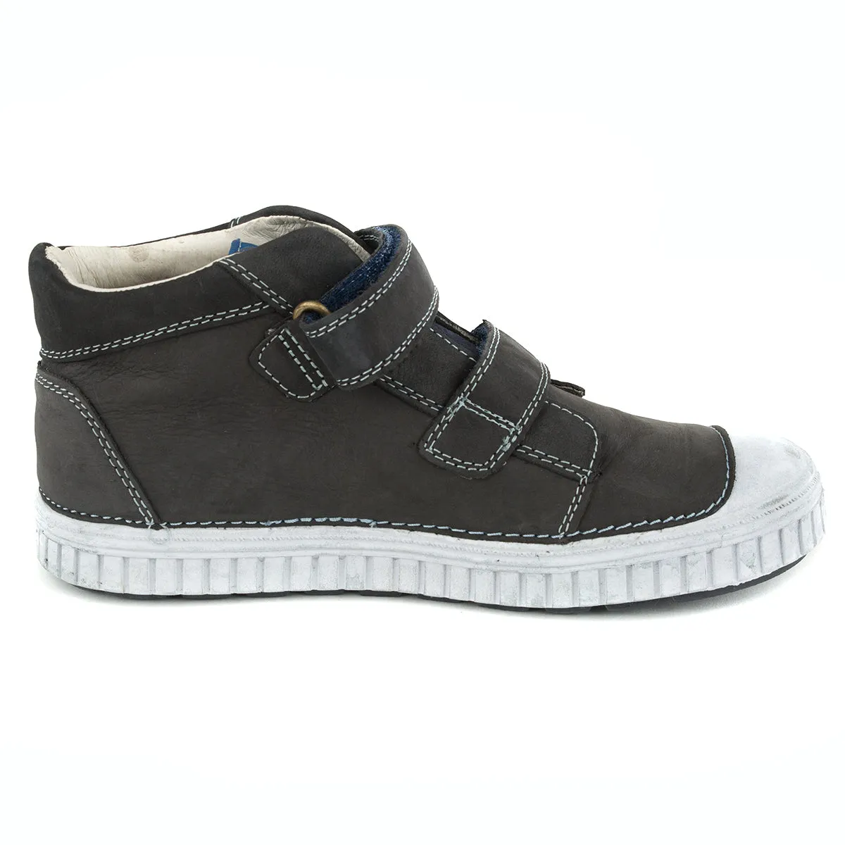 D.D. Step big kid boy high-top shoes black with red decor size US 13-4