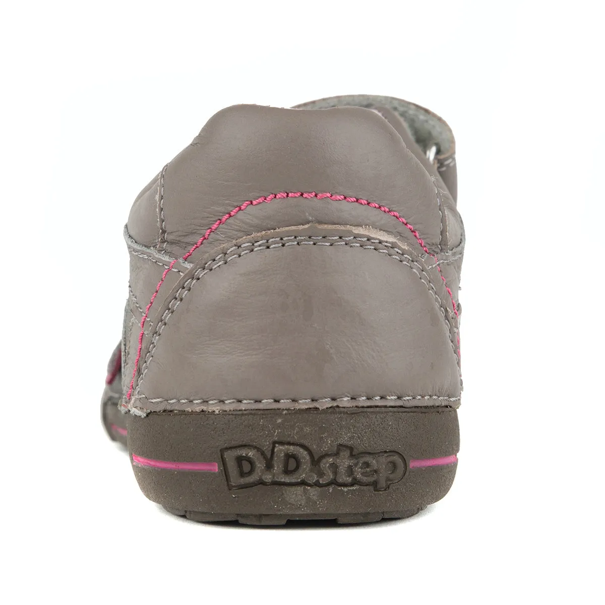D.D. Step big kid girl double strap shoes khaki with star size US 13-4