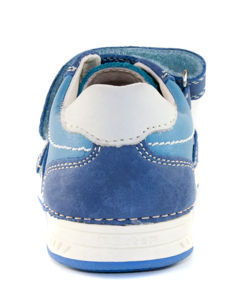 D.D. Step little kid boy shoes bermuda blue with stripes size US 8.5-12