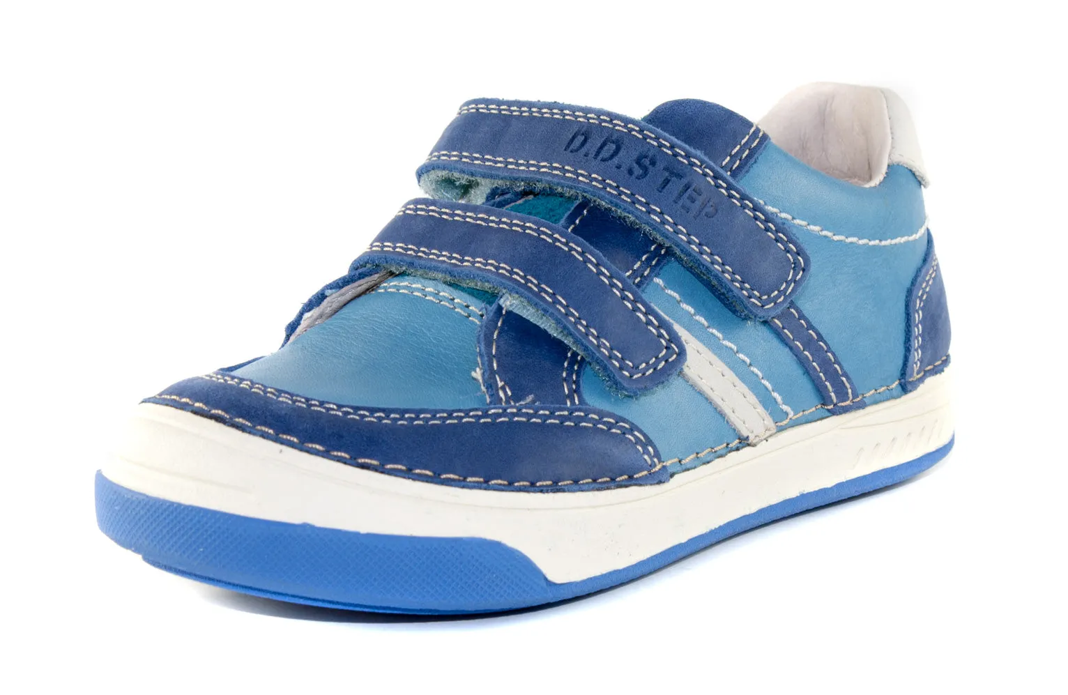 D.D. Step little kid boy shoes bermuda blue with stripes size US 8.5-12
