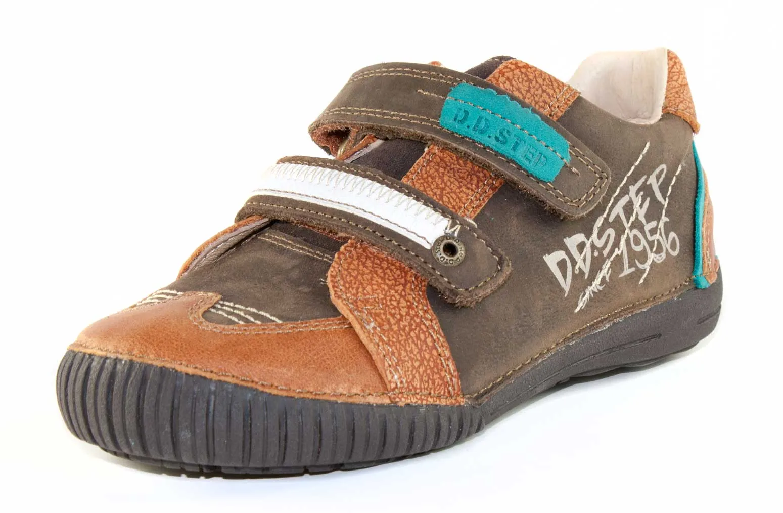 D.D. Step little kid boy shoes brown with beige graffiti size US 8.5-12