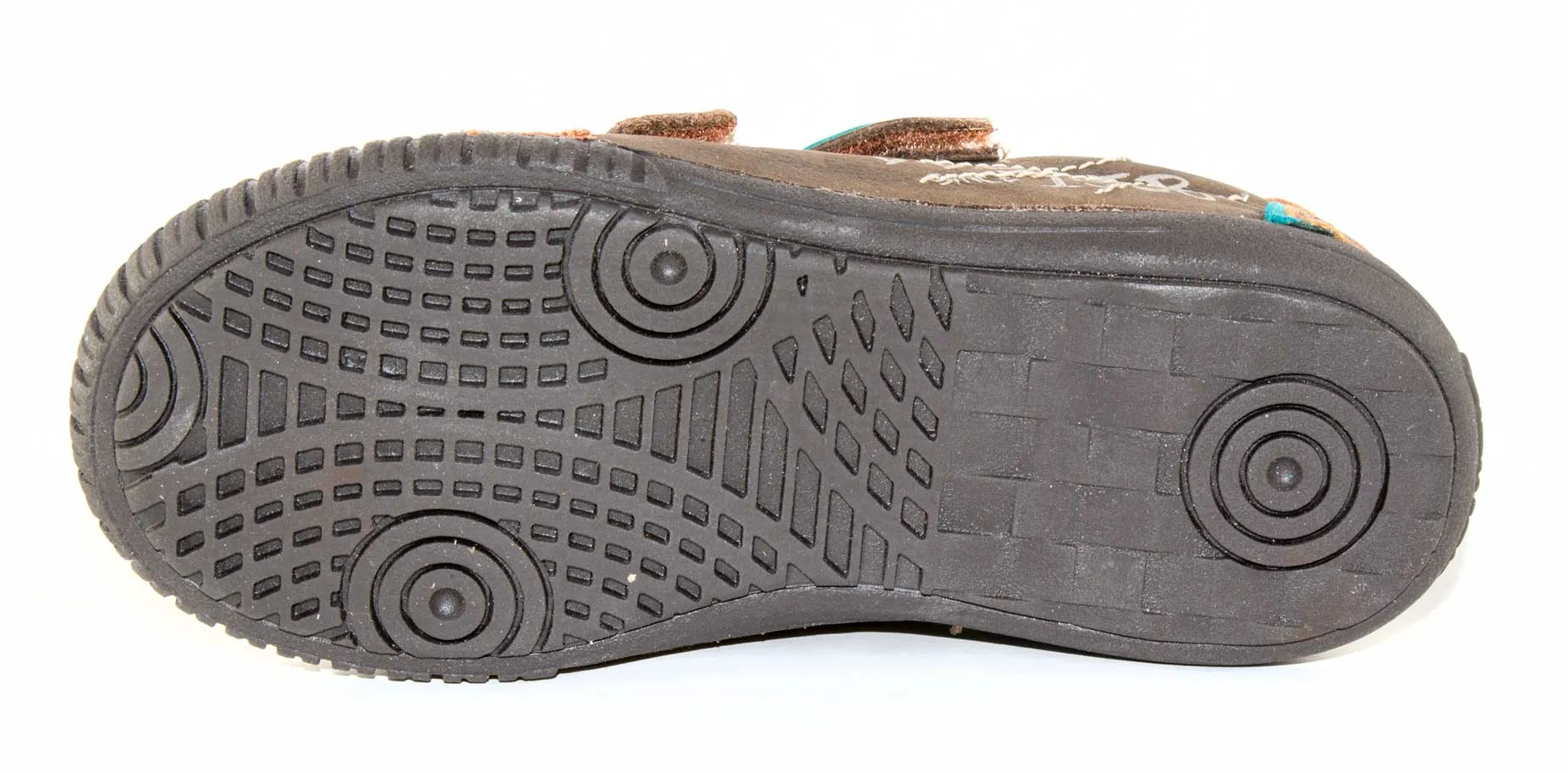 D.D. Step little kid boy shoes brown with beige graffiti size US 8.5-12
