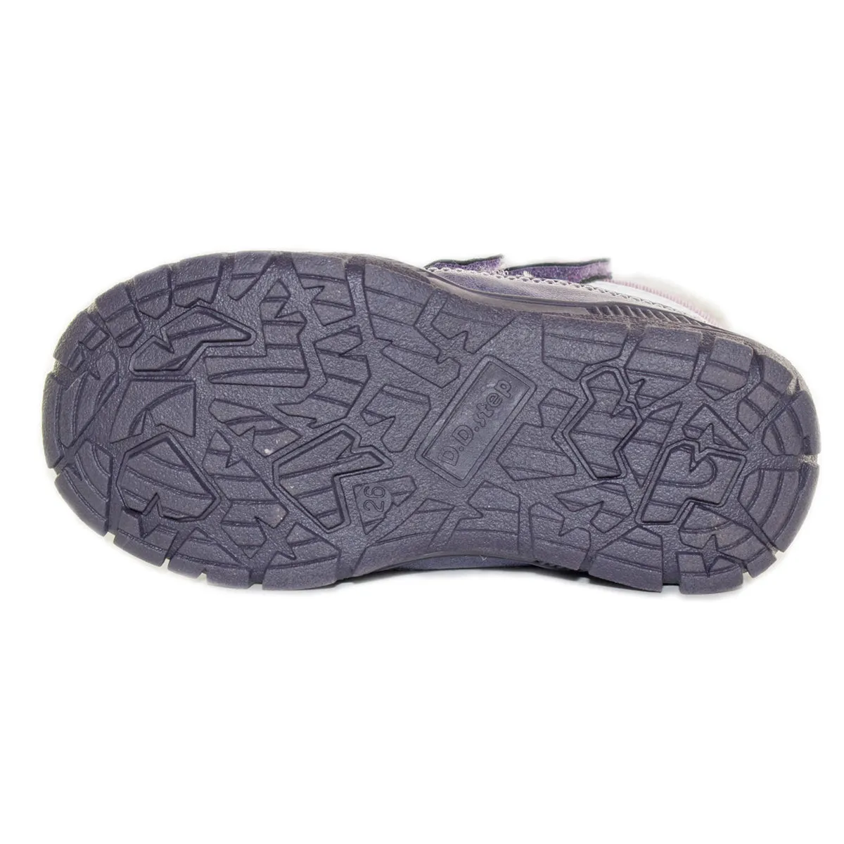 D.D. Step little kid girl shoes/winter boots with faux fur insulation purple with pink and grey and star size US 8-11.5